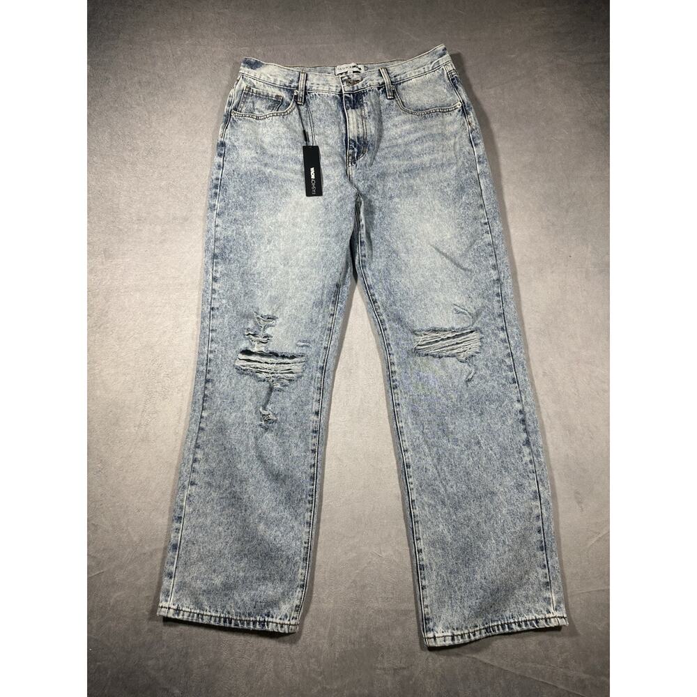 Fashion Nova Only One Non Stretch Ripped Straight Leg Jeans | Size 15 | NWT